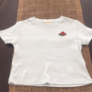 A little bit cropped shirt color-blue